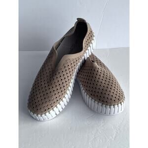 Ilse Jacobsen Tulip 139 leather Shoes sz 37 Tan Slip On Comfort Loafer Sneakers